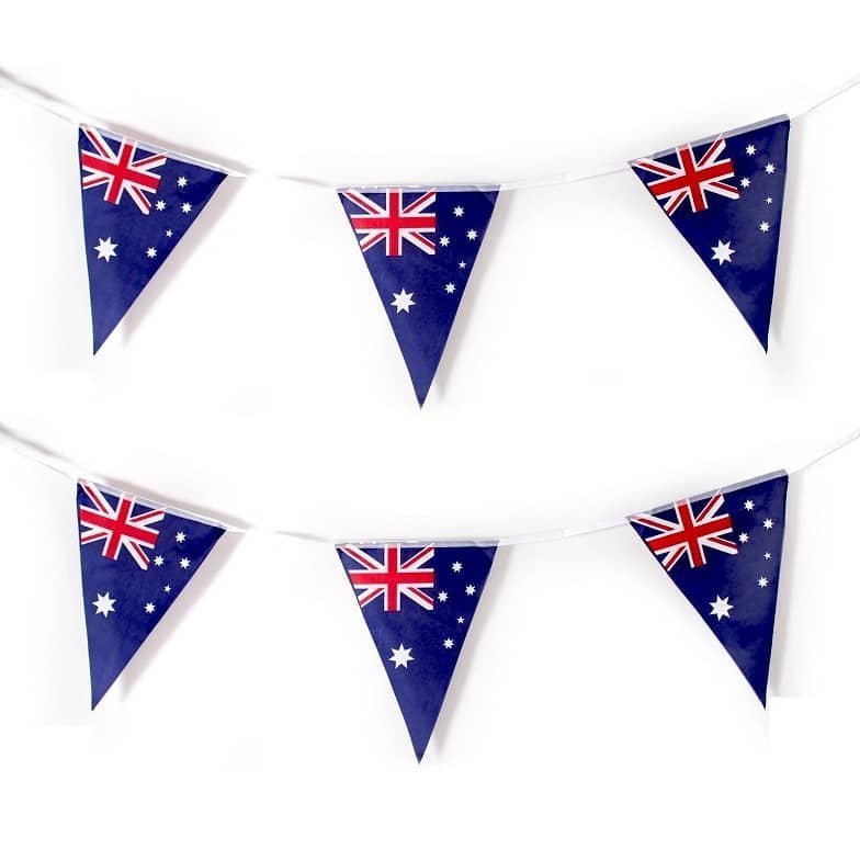 10 Australian Triangle Bunting Flags 3.6M Australia Day - NextParty