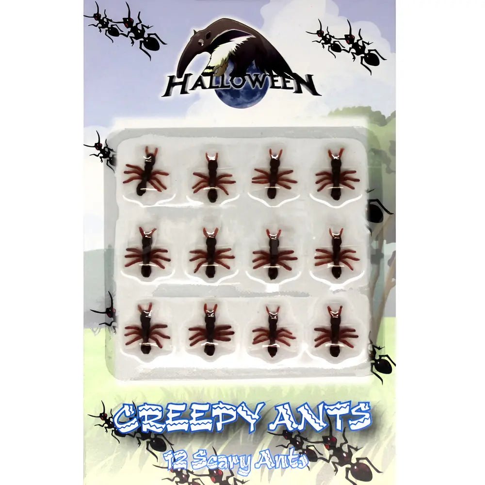 12 Fake Plastic Ants 15mm Halloween Decorations - NextParty