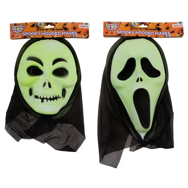 2 Hooded Masks Glow In The Dark Halloween Accessories - NextParty