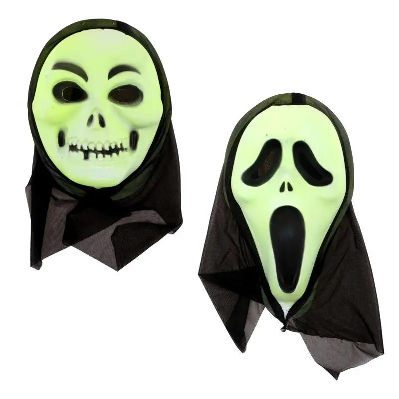 2 Hooded Masks Glow In The Dark Halloween Accessories - NextParty