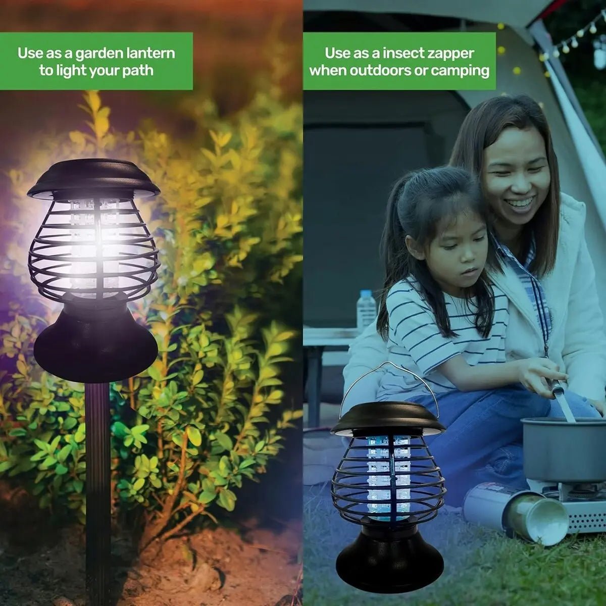 2 - in - 1 Insect Zapper 13cm x 13cm x 17.5cm (Solar Powered) - NextParty