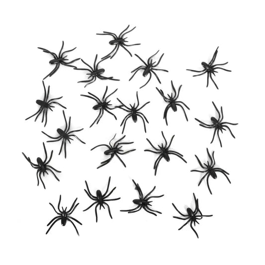 20 Fake Plastic Spiders 5cm Halloween Decorations - NextParty