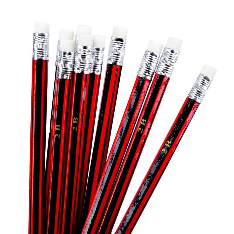 2B Pencils With Eraser 18cm 10pk - NextParty