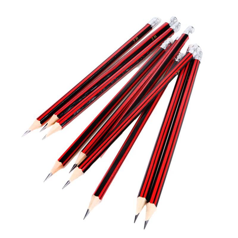 2B Pencils With Eraser 18cm 10pk - NextParty