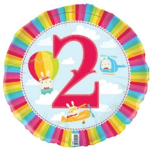 2nd Birthday Sky Cloud Planes Foil Balloon 45cm (18") - NextParty