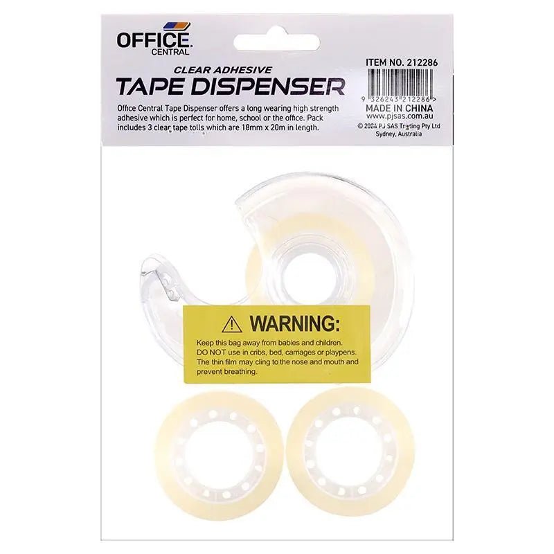 3 Small Clear Sticky Tapes With 1 Dispenser - NextParty