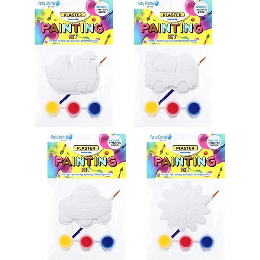 4 Plaster Painting Kits Assorted Shapes - NextParty