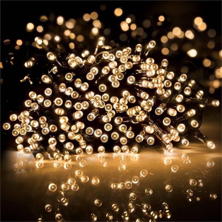 500 Warm White LED Fairy Lights 24.9M Lit Length 8 Functions Connectable - NextParty