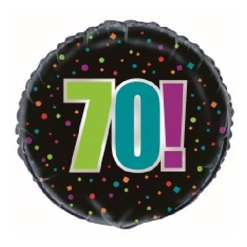 70th Birthday Cheer Black Foil Balloon 45cm (18") - NextParty