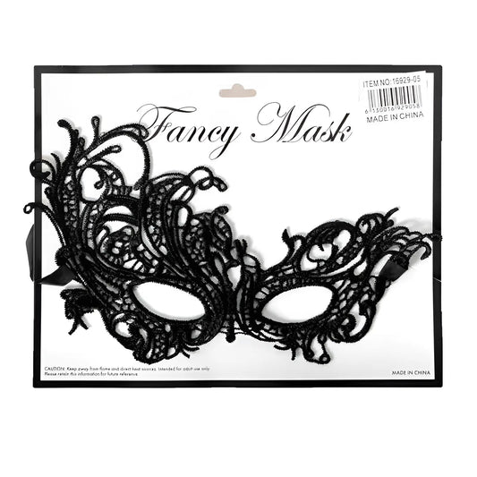 Adult Black Fancy Lace Masquerade Mask - NextParty