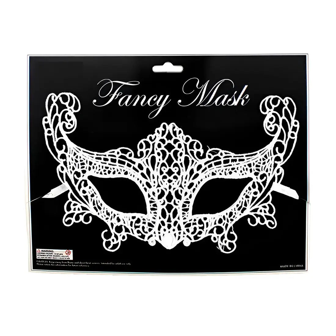 Adult White Fox Lace Masquerade Mask - NextParty