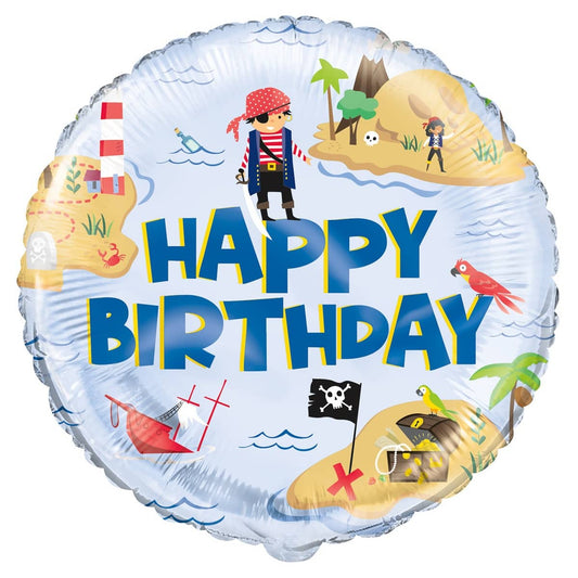 Ahoy Pirate Happy Birthday Foil Balloon 45cm (18") - NextParty