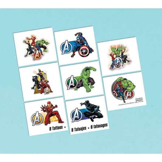 Avengers Fake Tattoos 8PCS Party Favours - NextParty