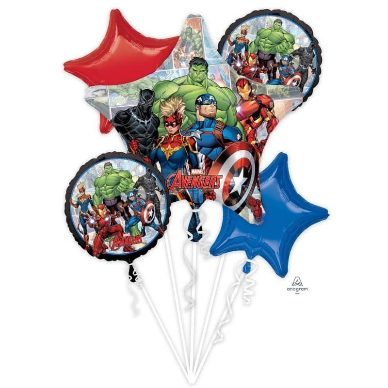 Avengers Foil Balloon Bouquet 5pk - NextParty