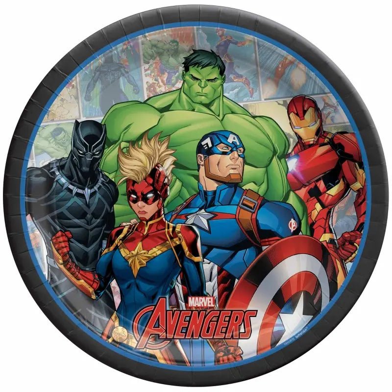 Avengers Large Paper Plates 23cm (9") 8pk Powers Unite - NextParty