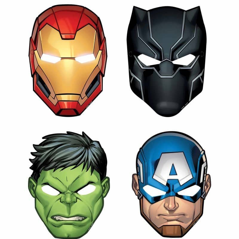 Avengers Powers Unite Paper Masks 8pk - NextParty