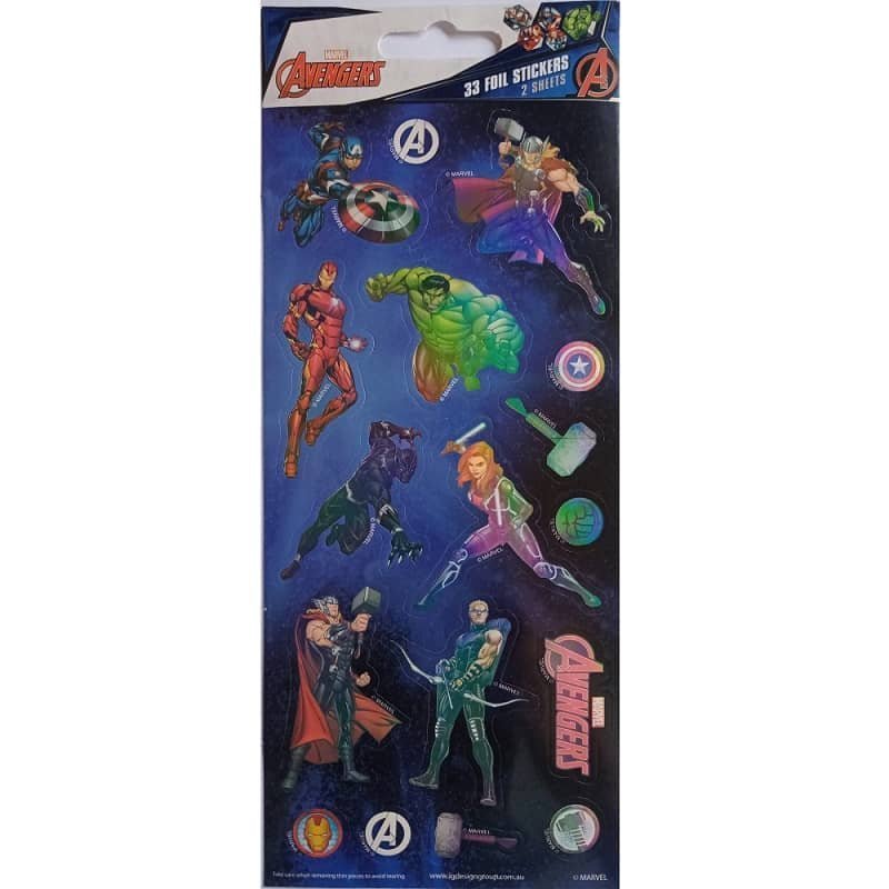 Avengers Sticker Sheets 33pk (2 Sheets) - NextParty