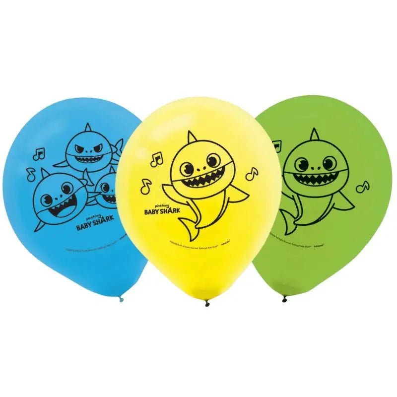 Baby Shark Latex Balloons 30cm (12") 6pk - NextParty