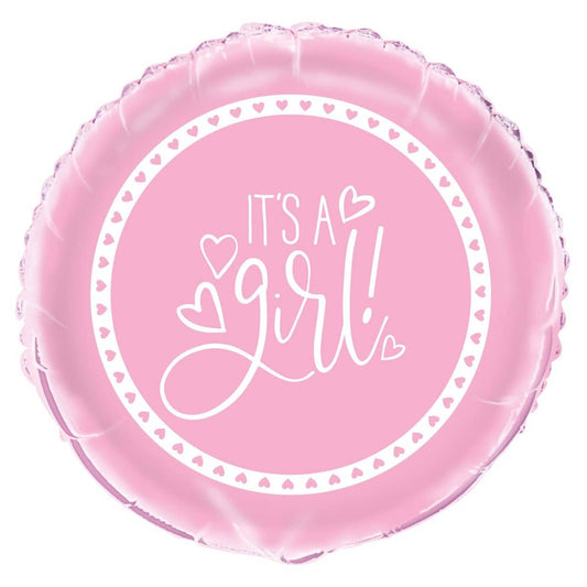 Baby Shower It's A Girl Foil Balloon 45CM (18") Pink - NextParty