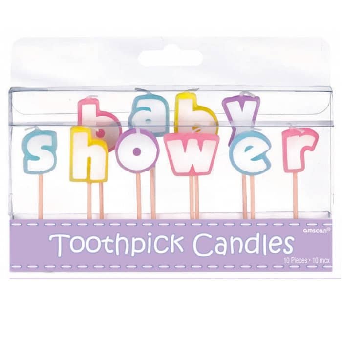 Baby Shower Toothpick Candles 10pk - NextParty