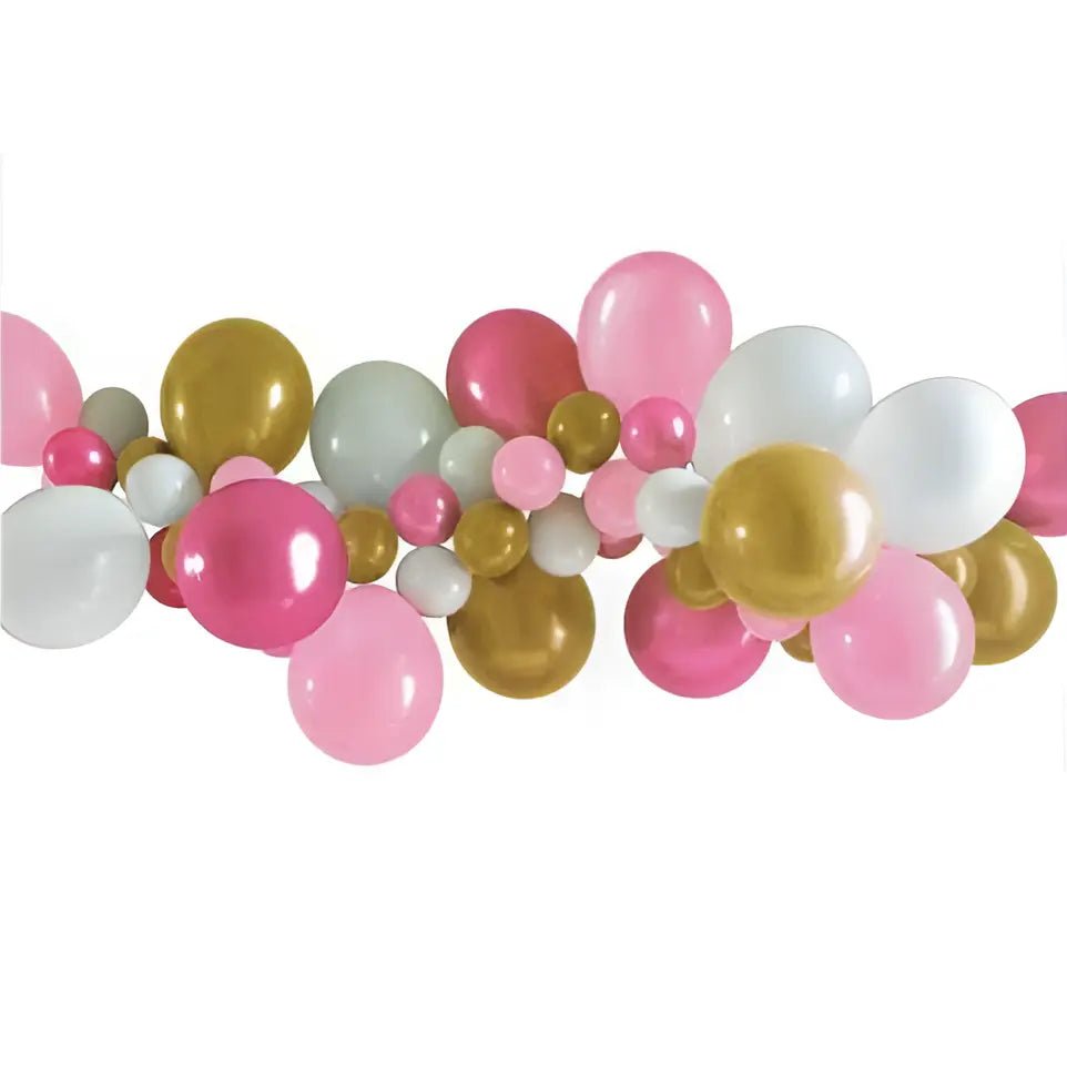 Balloon Garland Arch Kit 40pcs Pink White Chrome - NextParty