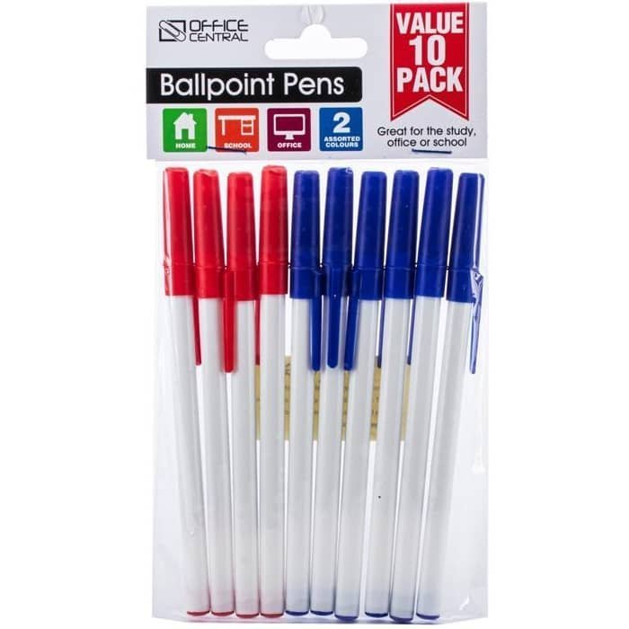 Ballpoint Pens 10pk Blue And Red Ink Colour - NextParty