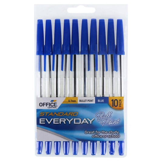 Ballpoint Pens 10pk Blue Ink Colour - NextParty