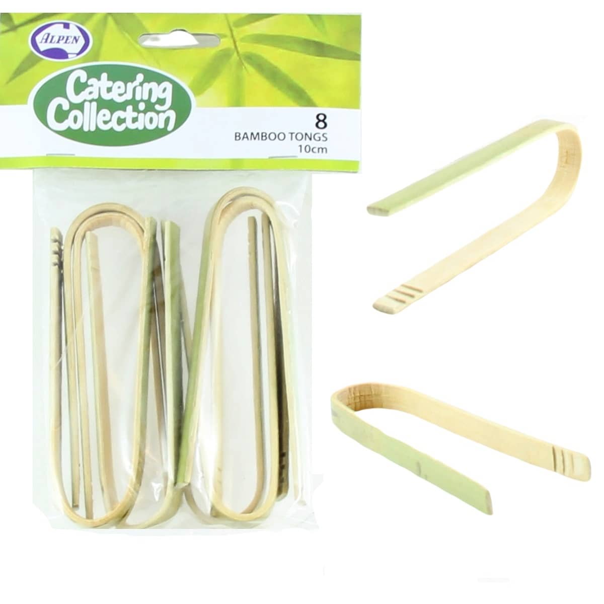 Bamboo Tongs 10cm 8pk Eco - Friendly - NextParty