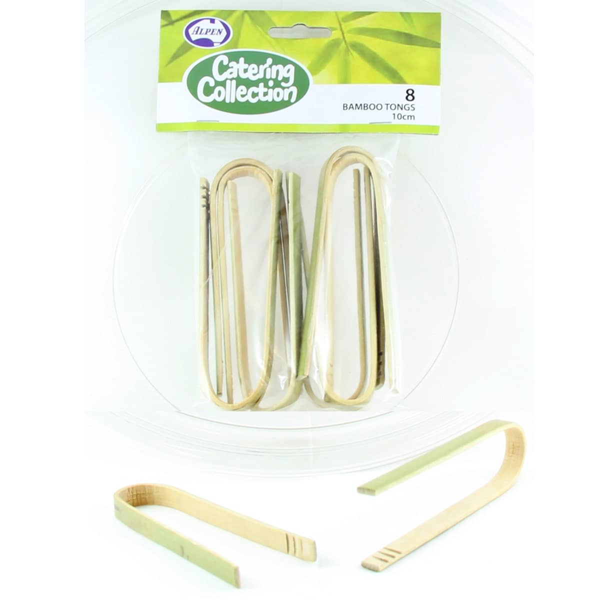 Bamboo Tongs 10cm 8pk Eco - Friendly - NextParty