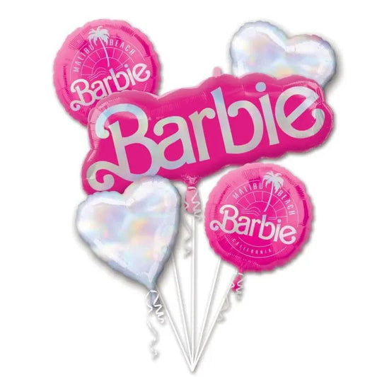 Barbie Foil Balloon Bouquet 5pk - NextParty