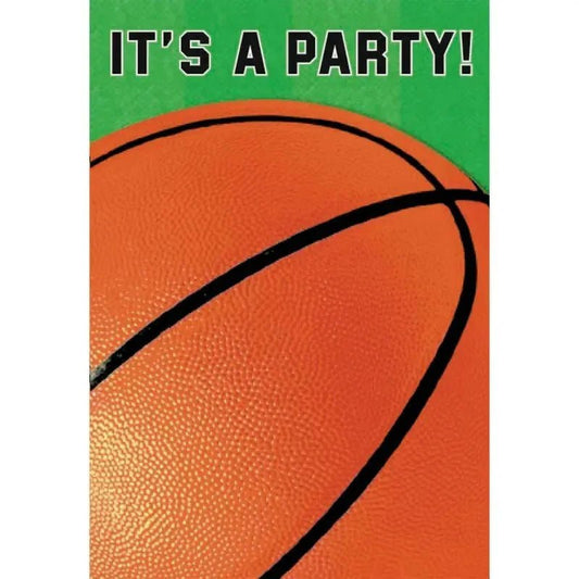 Basketball Fan Folded Party Invitations 8pk - NextParty