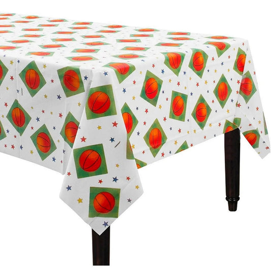 Basketball Plastic Table Cover Tablecloth 1.37m x 2.59m - NextParty