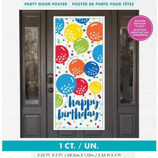 Birthday Balloon Cheer Plastic Door Poster - NextParty