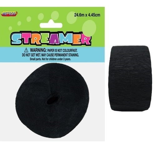 Black Crepe Streamer 24M Party Decorations - NextParty