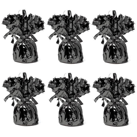 Black Foil Balloon Weights 6pk - NextParty