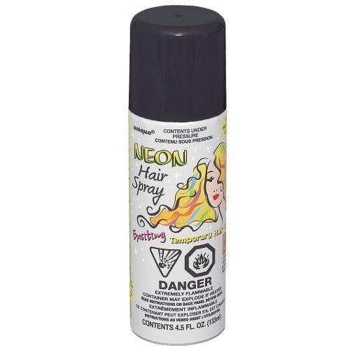 Black Hair Spray 133ML Temporary Neon Coloured Hairspray - NextParty