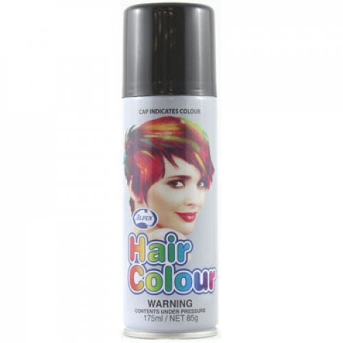 Black Hair Spray 175ML Temporary Plain Coloured Hairspray - NextParty