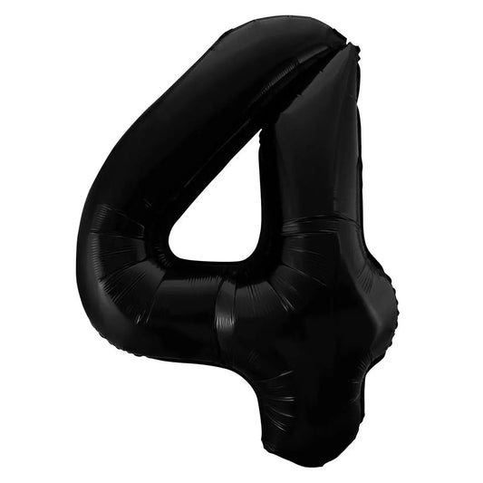 Black Number 4 Giant Numeral Foil Balloon 86CM (34") - NextParty