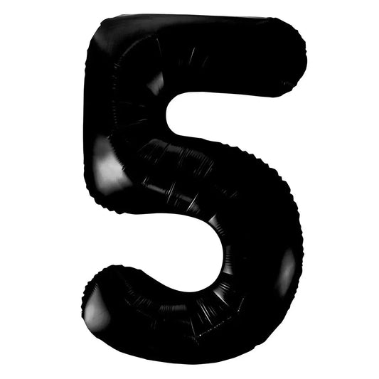 Black Number 5 Giant Numeral Foil Balloon 86CM (34") - NextParty