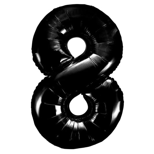 Black Number 8 Giant Numeral Foil Balloon 86CM (34") - NextParty