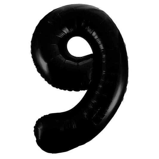 Black Number 9 Giant Numeral Foil Balloon 86CM (34") - NextParty