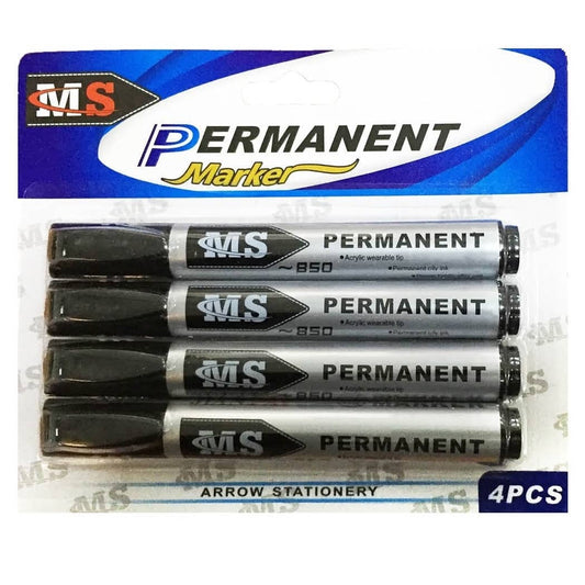 Black Permanent Markers 4pk Bullet Tips - NextParty