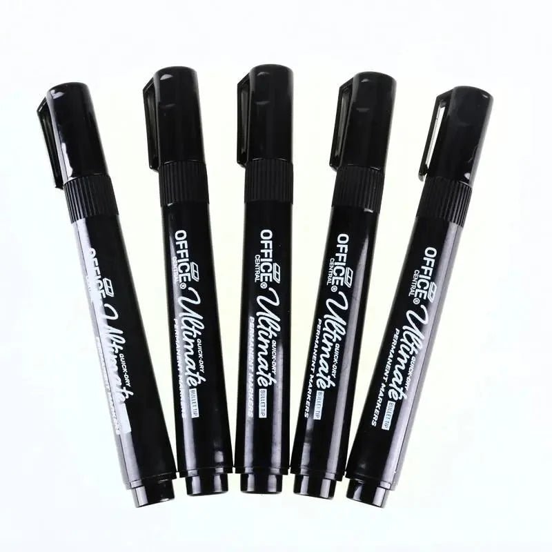 Black Permanent Markers 5pk Bullet Tips - NextParty