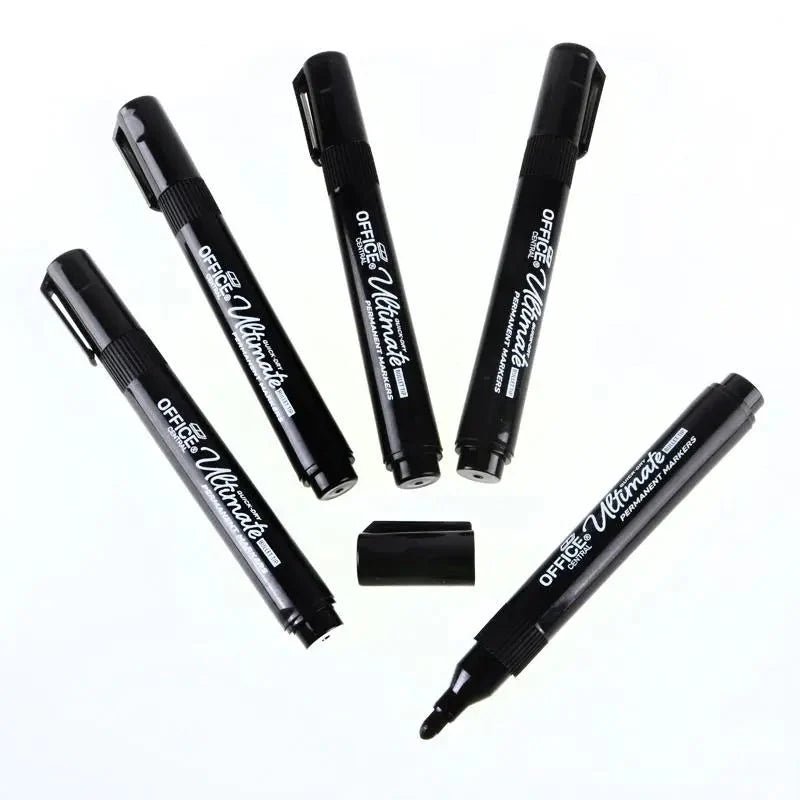 Black Permanent Markers 5pk Bullet Tips - NextParty