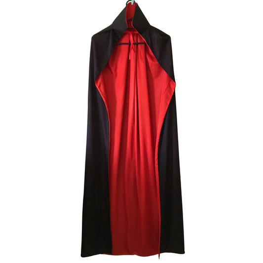 Black & Red Cape 140cm Double Layer Halloween Costume - NextParty