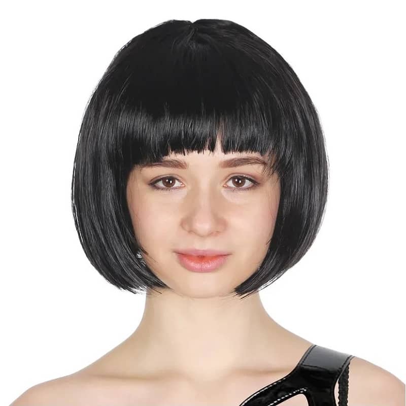 Black Short BOB Wig With Fringe - NextParty