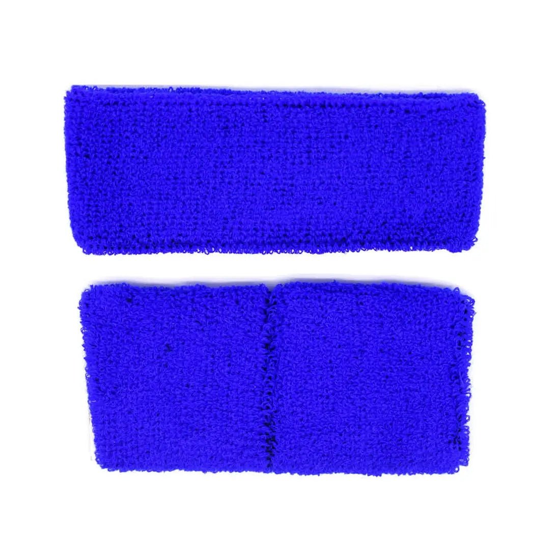 Blue 80'S Cotton Wristbands Headband Sweatbands Set - NextParty