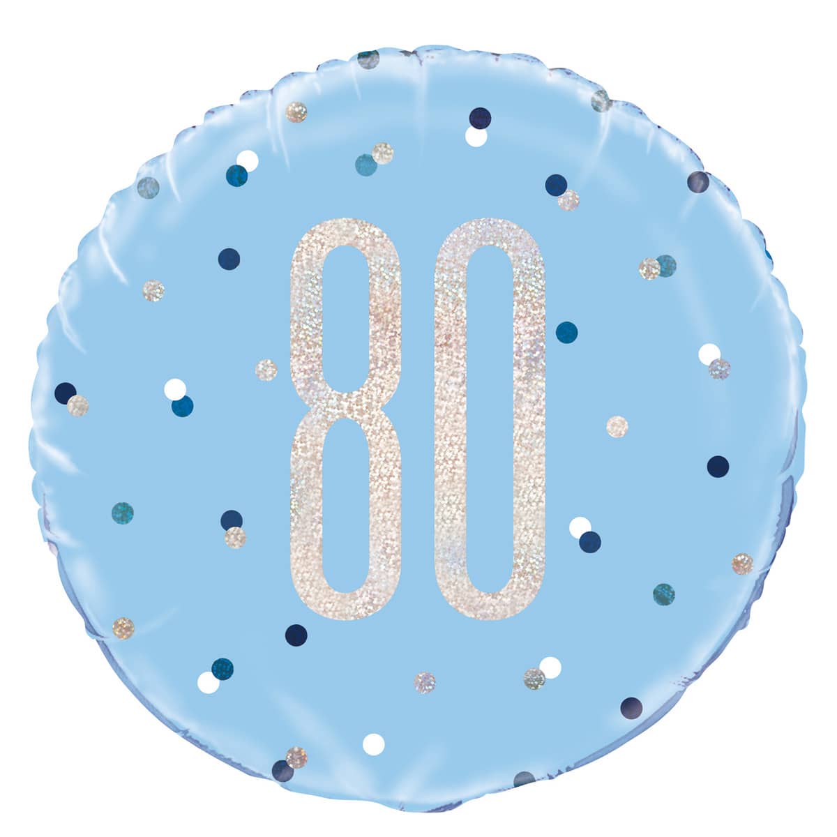 Blue 80th Birthday Foil Prismatic Balloon 45cm (18") - NextParty