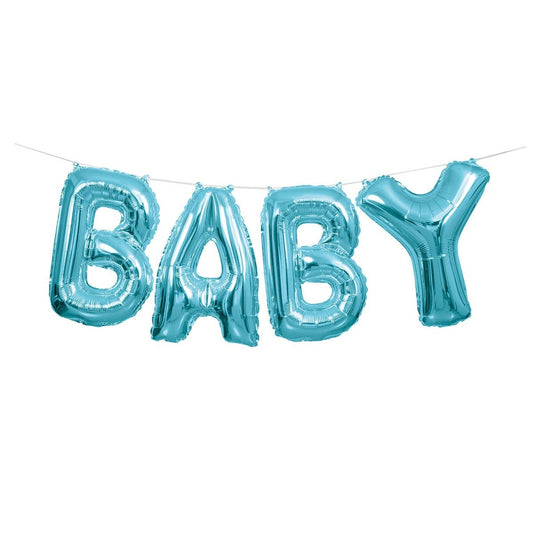 Blue "Baby" Letter Foil Balloons Banner Kit - NextParty