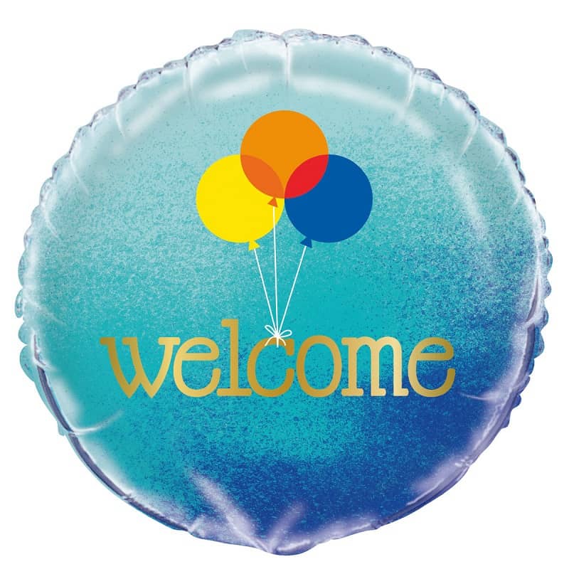 Blue Ombre Welcome Foil Balloon 45CM (18") - NextParty